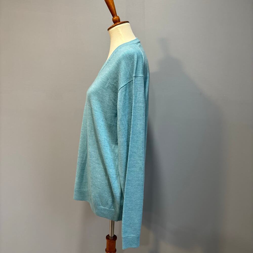 Turnbury Blue Fine Merino Wool V-Neck Pullover Sweater easter golf, Men's Large - Picture 4 of 6
